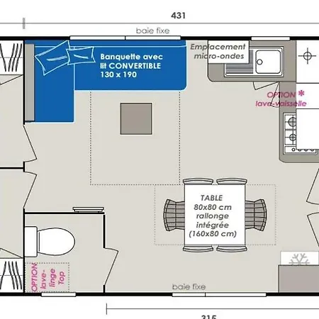 Ferienpark Mobil-home 3 Chambres Camping 4*